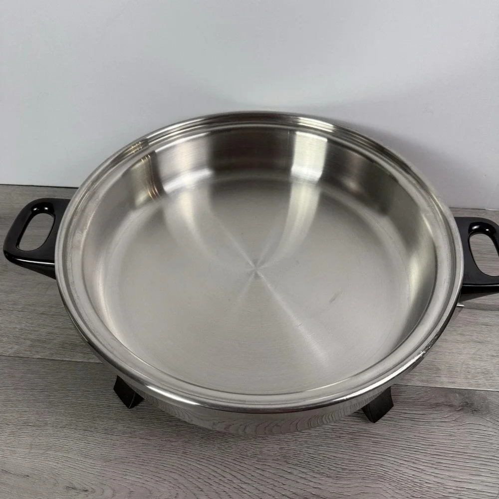 Health Craft Stainless Electric Skillet Automatic Oil Core Silver K7273 USA